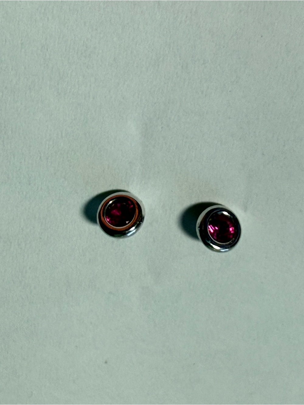 Sterling Silver Ruby Stud Earrings